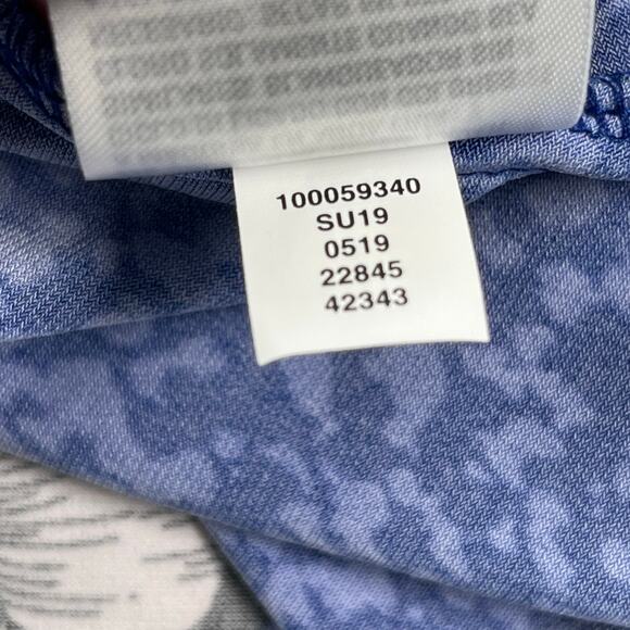 JM Collection Top Women Plus 2X Blue Kona Bloom Floral Rhinestones Sheer Sleeves - Picture 14 of 15